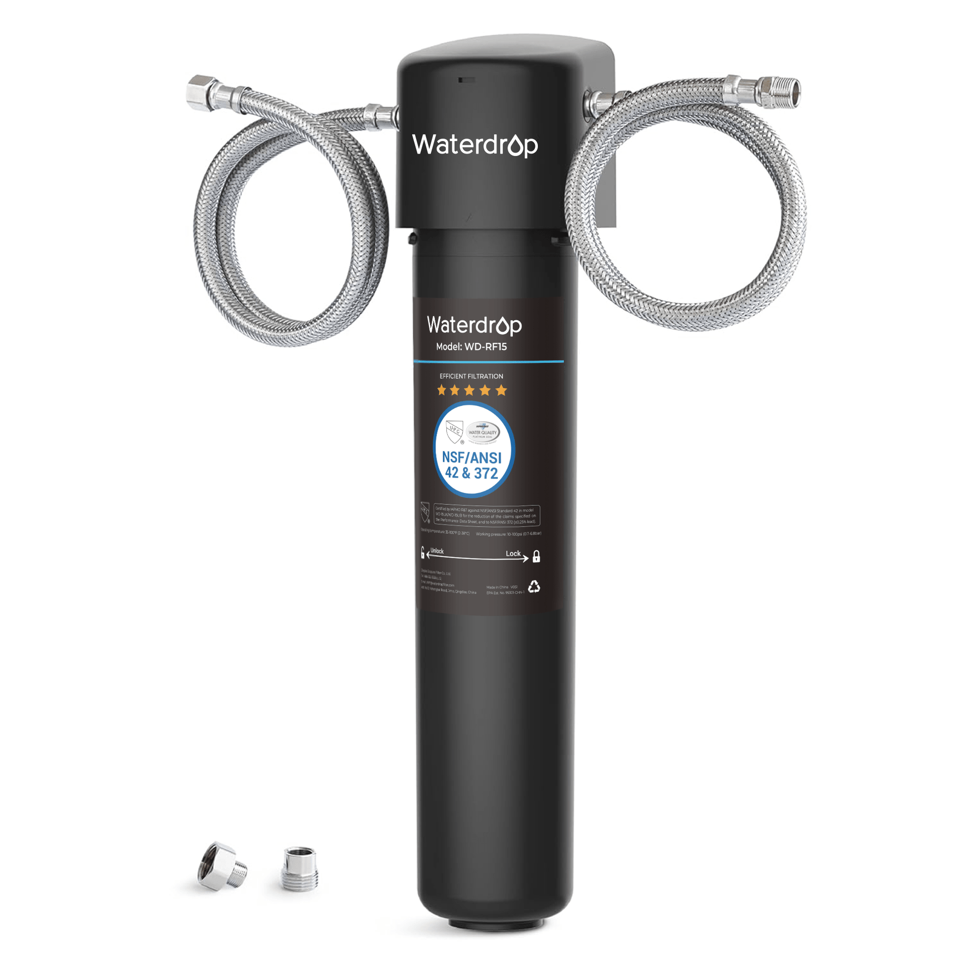 Waterdrop 15UA Under Sink Water Filter System, Reduces Lead, Chlorine, Bad Taste & Odor, Under Counter Water Filter Direct Connect to Kitchen Faucet, NSF/ANSI 42 Certified, 16000 Gallons, USA Tech