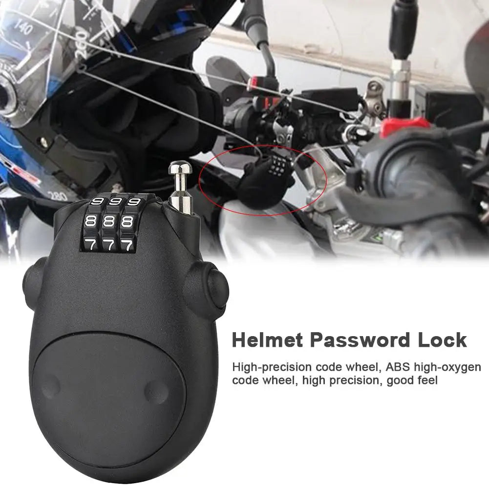 Bike Helmet Password Lock Telescopic Wire Rope Steel Cable 