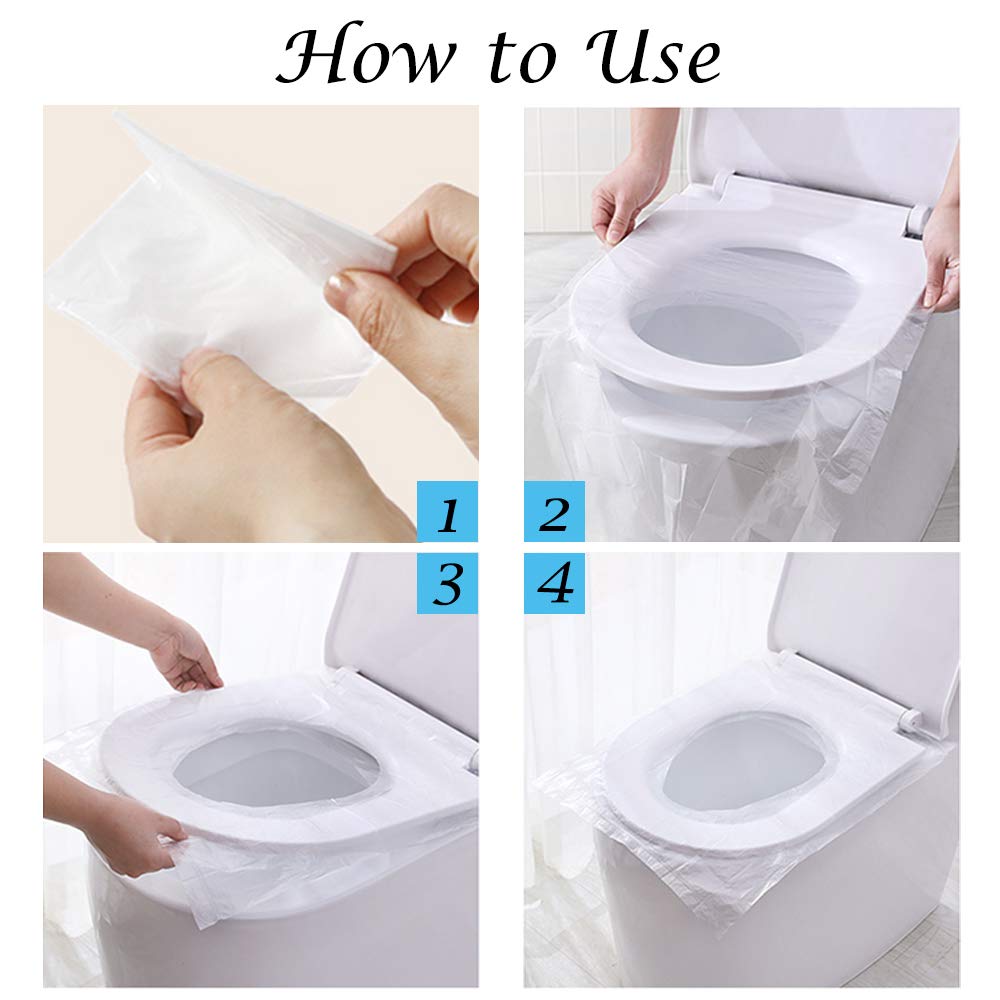 50 Pcs Disposable Plastic Toilet Seat Cover