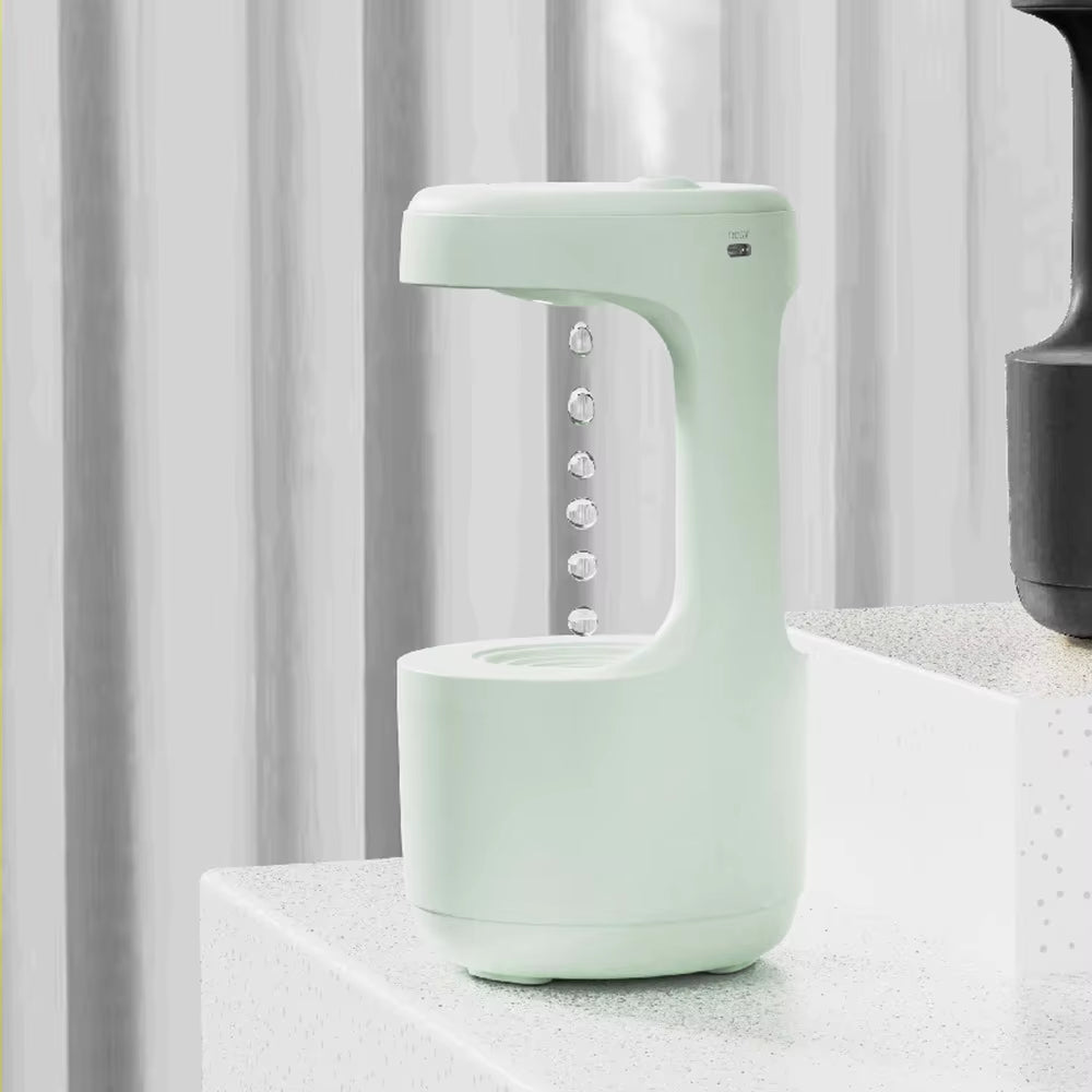 Anti-Gravity Water Droplet Humidifier with LED Clock Display 