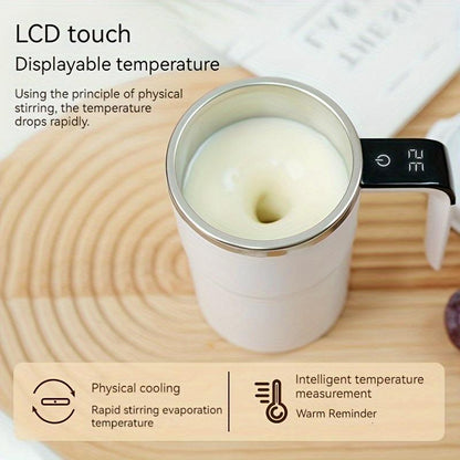 Perfect Brew, Every Time: Self-Stirring & Heating Coffee Cup with LED Temp Display