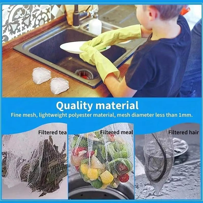 Kitchen Sink Strainer Mesh Bag- 200 PCS Disposable Sink Net Strainer Filter Bags for Sink Drain for Collecting Kitchen Food Waste Leftover Garbage