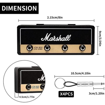 Marshall Jack Rack Key Holder | Standard Wall Mountable Key Rack Black | Decorative | Rock