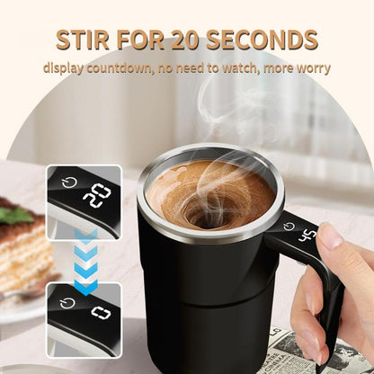 Perfect Brew, Every Time: Self-Stirring & Heating Coffee Cup with LED Temp Display