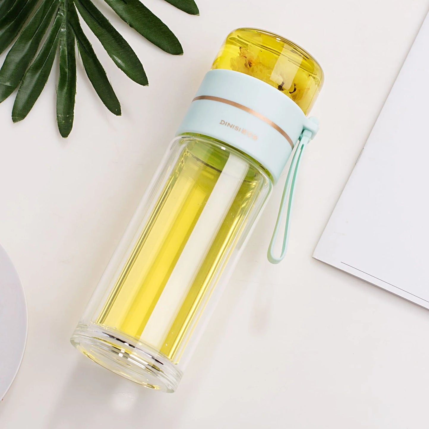 Brew & Sip: Double Wall Glass Tea Infuser Bottle