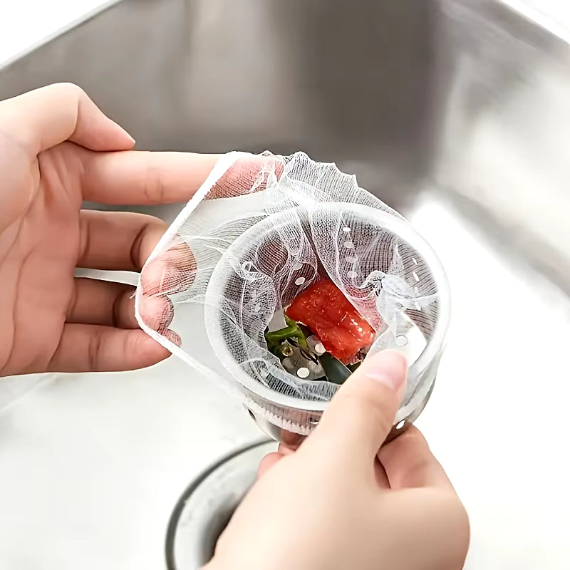 Kitchen Sink Strainer Mesh Bag- 200 PCS Disposable Sink Net Strainer Filter Bags for Sink Drain for Collecting Kitchen Food Waste Leftover Garbage