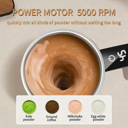 Perfect Brew, Every Time: Self-Stirring & Heating Coffee Cup with LED Temp Display