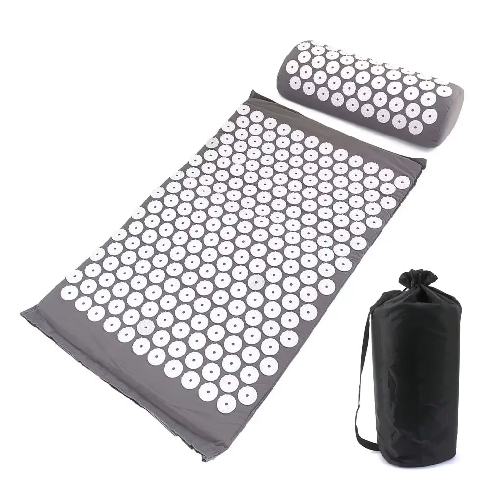 Massager Cushion Massage Yoga Mat Acupressure Relieve Pain Stress Back Body Pain Spike Mat Acupuncture Mat and Pillow Set