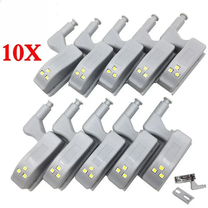 10Pcs/Set Kitchen Cupboard Lights LED Inner Hinge Lamp 