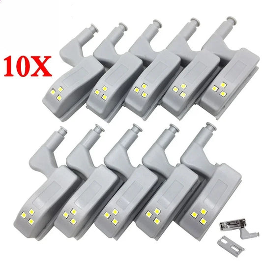 10Pcs/Set Kitchen Cupboard Lights LED Inner Hinge Lamp 