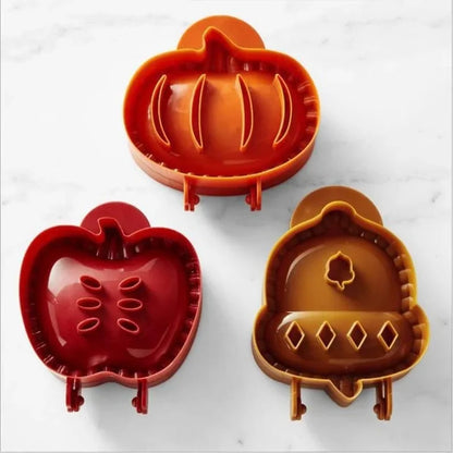 3 Pieces Dough Presser Pie Molds, Party Potluck Hand Pie Molds, Fall Apple Pumpkin and Acorn Shapes Mini Pocket Pie Maker