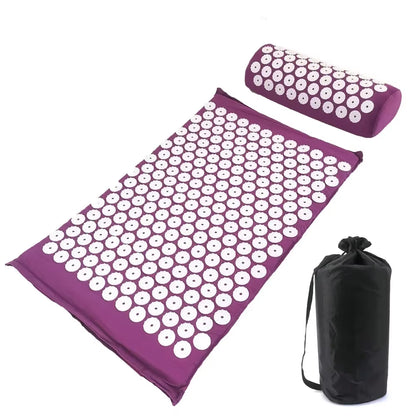 Massager Cushion Massage Yoga Mat Acupressure Relieve Pain Stress Back Body Pain Spike Mat Acupuncture Mat and Pillow Set